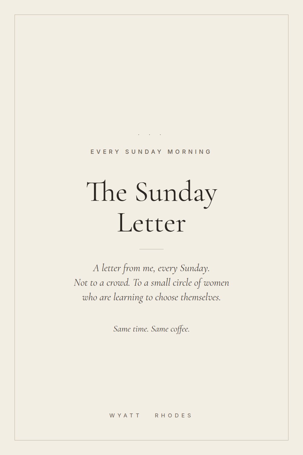 The Sunday Letter